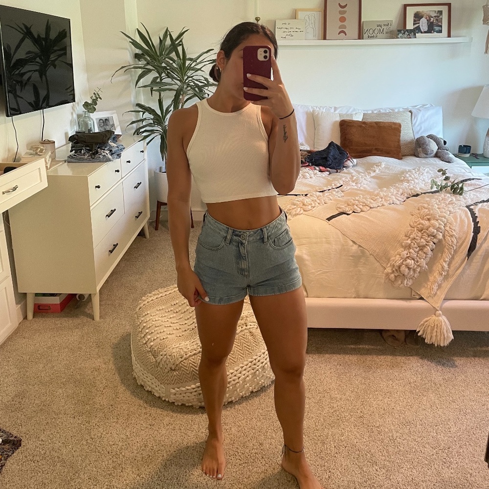 Pacsun Light Wash Denim Mom Shorts